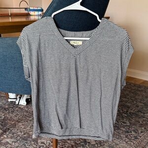 Madewell Navy and White Striped Tee